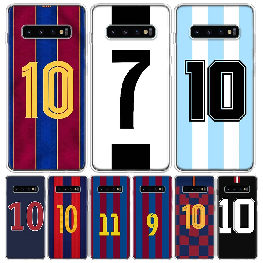 

FootBall Number 7 10 30 For Samsung Galaxy S10 Plus S20 FE S21 S22 Ultra Phone Case S10E S8 S9 + S7 Edge J4 Housing Shell Coque