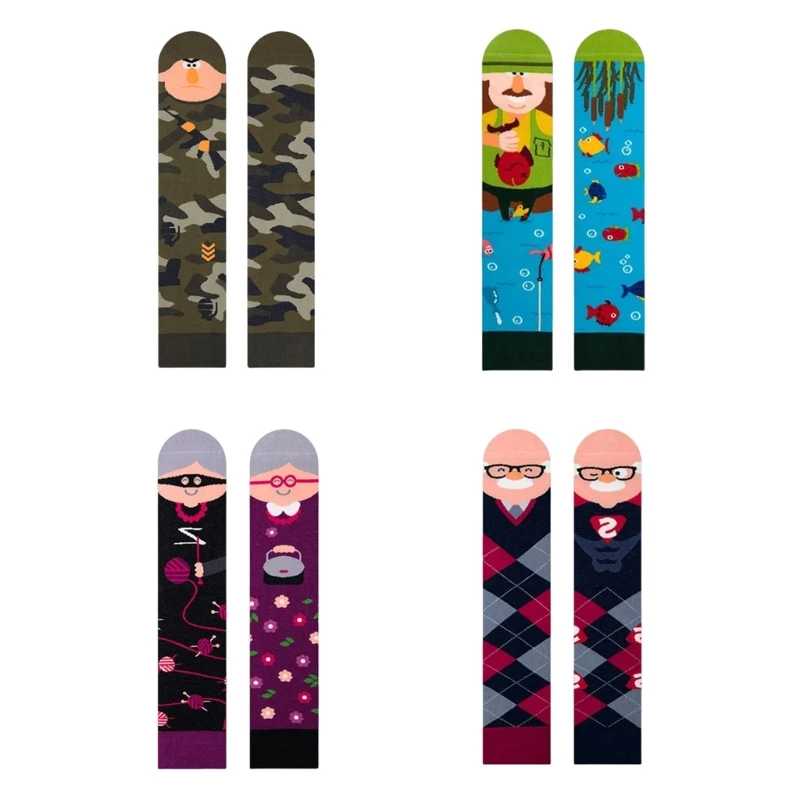 

Осенне-зимние повседневные носки-трубы, новинка, забавные красочные Асимметричные чулочно-носочные изделия с принтом, подарок для женщин и ...