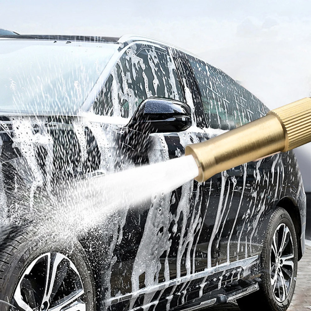 

1/4 High Pressure Washer Shower Car Wash Copper Water Gun Household Brush Watering Nozzle In-Line Type Copper Garden Cleaning