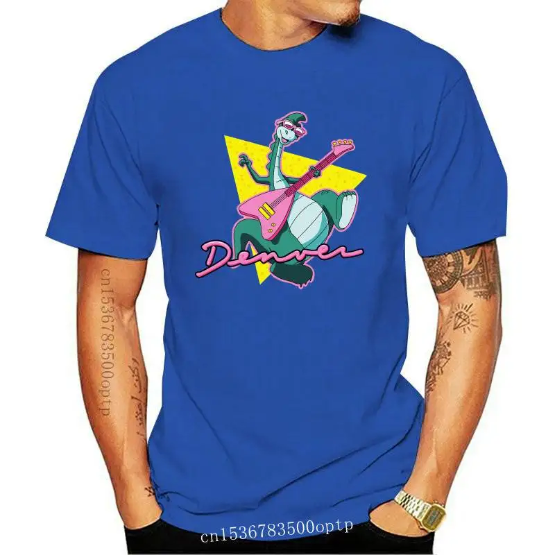 

Kaus Mode Baru 100% Katun Denver The Last Dinosaurus Bermain Gitar Desain Rock And Roll Kaus Musim Panas Fashion Lucu Keren-4