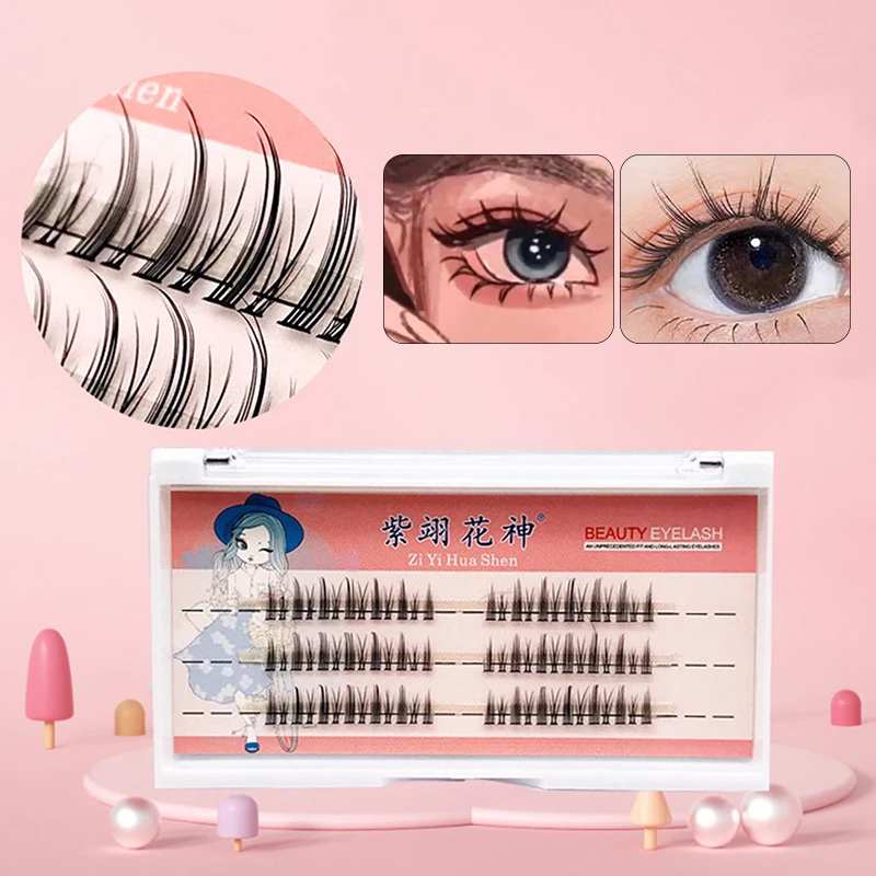 

Японские сказочные накладные ресницы, искусственные ресницы ручной работы, натуральные густые ресницы в стиле "Лолита" с большими глазами м...