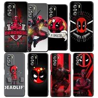 marvel avengers deadpool for xiaomi redmi k50 k40 gaming k30 k20 pro 5g 10x 9t 9a 9c tpu soft black phone case coque capa cover