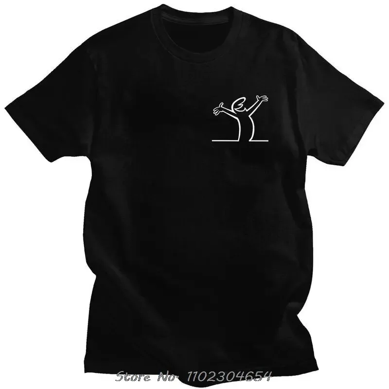 Футболка La Llnae мужская с мультяшным принтом хлопковая тенниска короткими