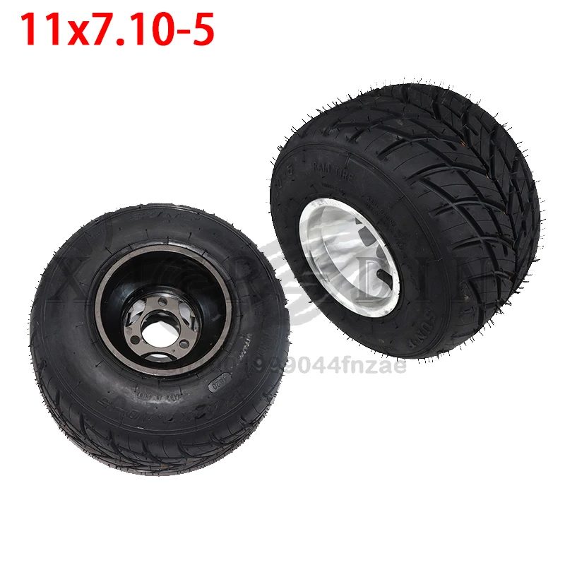 

11x7.10-5 rear tire rain tire vacuum tire with 5 inch aluminum alloy wheels suitable for GO KART ATV UTV off-road vehicle drift