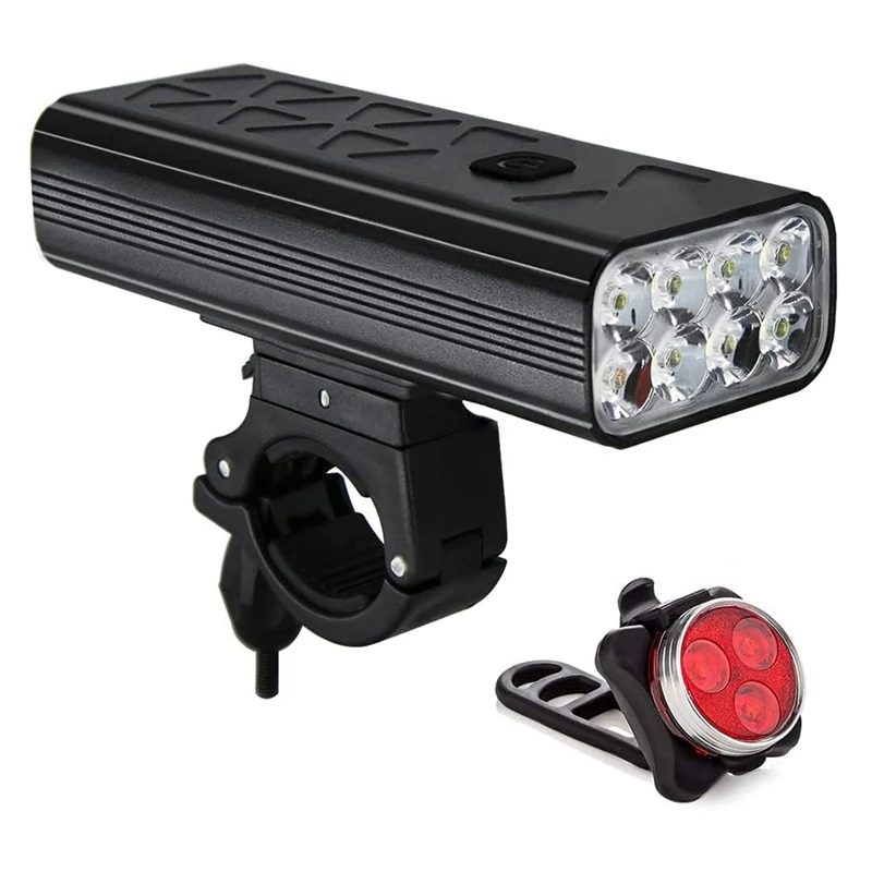 

Bike Lights For Night Riding, 2760 Lumens USB Rechargeable 8 LED Bicycle Light, 5 Modes Bike Headlight Lasting 42 Hours