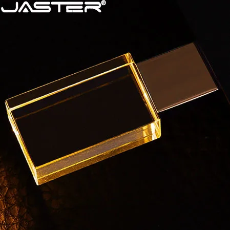 JASTER Pen drive metal crystal Custom logo 128GB USB flash drives car key model Memory stick Business gift Free LED light U disk images - 6