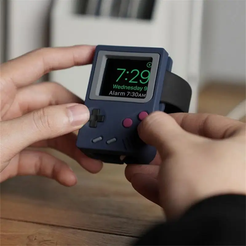

42mm 38mm 40mm 44mm Charging Bracket Silicone For Apple Watch Night Light Retro Game Console Watch Stand Compatible Watch Stand