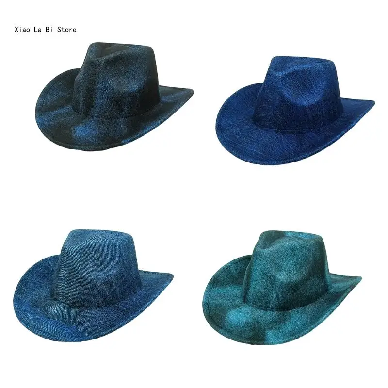 

Fashion Cowboy Hat with Dazzled Color Banquet Cowboy Hat Windproof XXFD