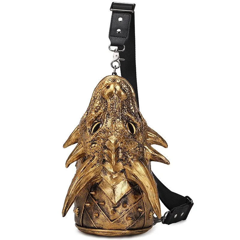 

Женская нагрудная сумка с 3D тиснением в виде дракона, уникальная оригинальная мужская сумка, индивидуальные нагрудные сумки, модная крутая сумка на Хэллоуин