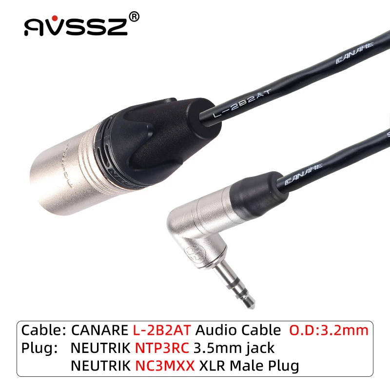 AVSSZ 3 5 мм в XLR аудио линия микшер компьютерная звуковая карта микрофонный кабель