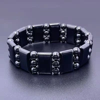 natural black gallstone hand carved hand brand fashion boutique jewelry men and women magnetic stone bracelet gift