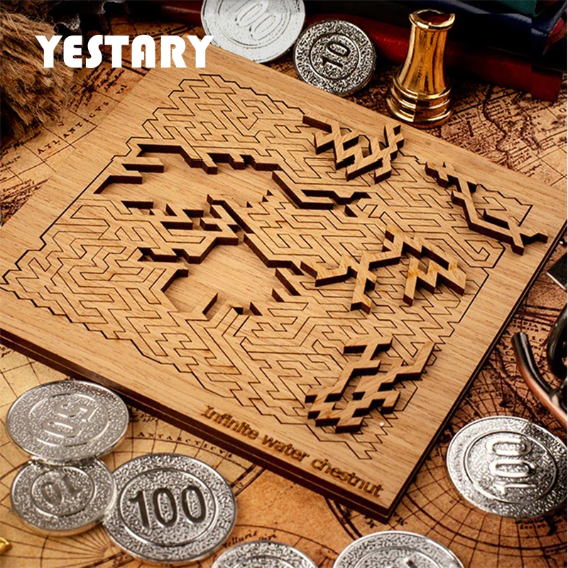 

YESTARY 3D Wooden Puzzle Toys IQ Board Games Brain Teaser Ten Levels Burn Brain Wood Jigsaw Puzzle Toy For Adults Children Gift