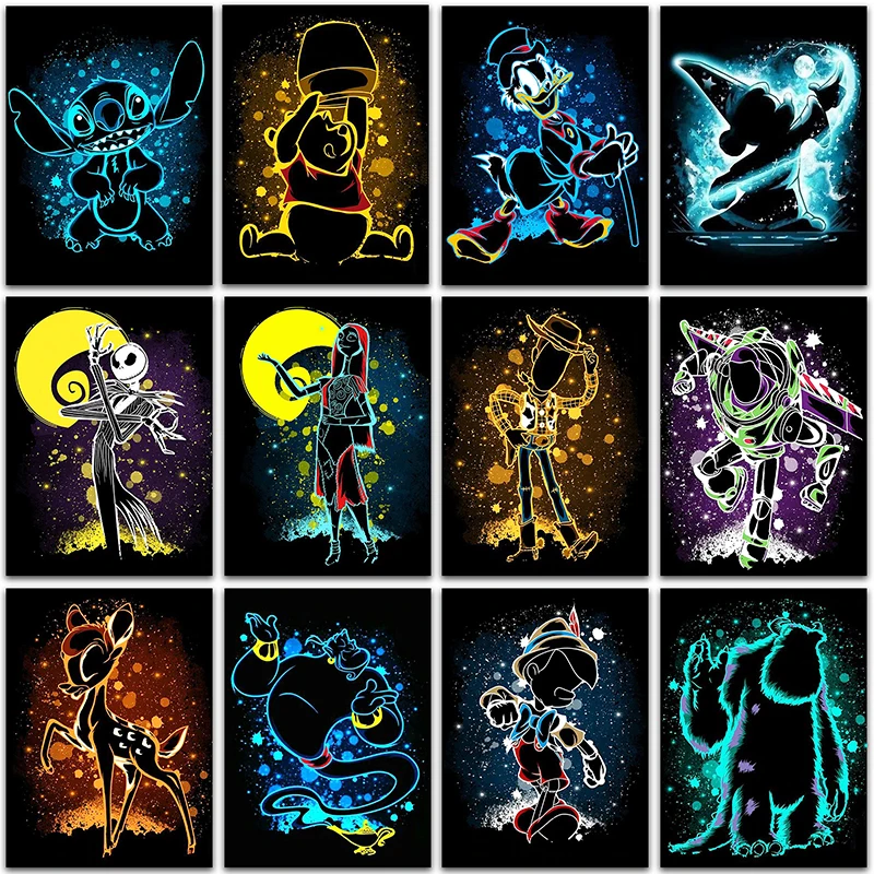 

5D DIY Diamond Painting Dark Disney Mickey Mouse Bambi Winnie the Pooh Full Round&Square Diamond mosaic embroidery Cross stitch