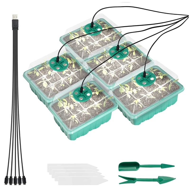 

N58C Seed Starter Tray with Grow Light Seed Starter Kit Adjustable Humidity