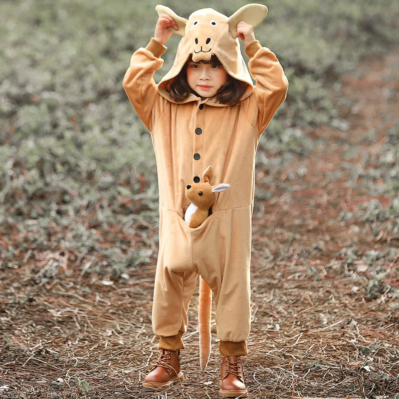 2022 New Childrens Kids Men and Women Cute Kangaroo Animal One-piece Suit Girls Clothes Kids Fashion Fall Clothes for Women