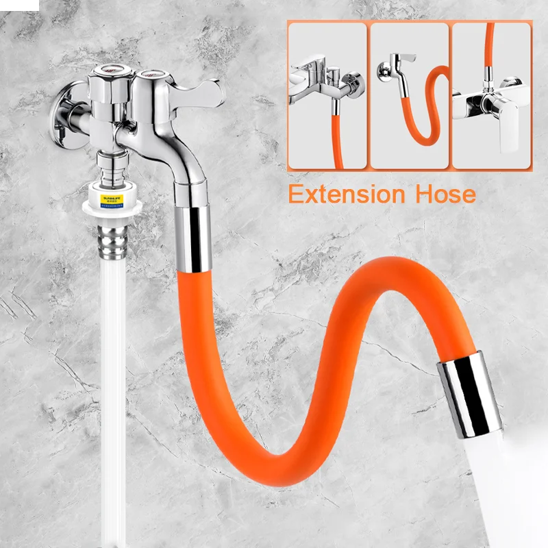 

Foam Extension Tube 360° Rotatable Faucet Extension Extender Anti-splash Head Wash Head Kitchen Bendable Universal Extender