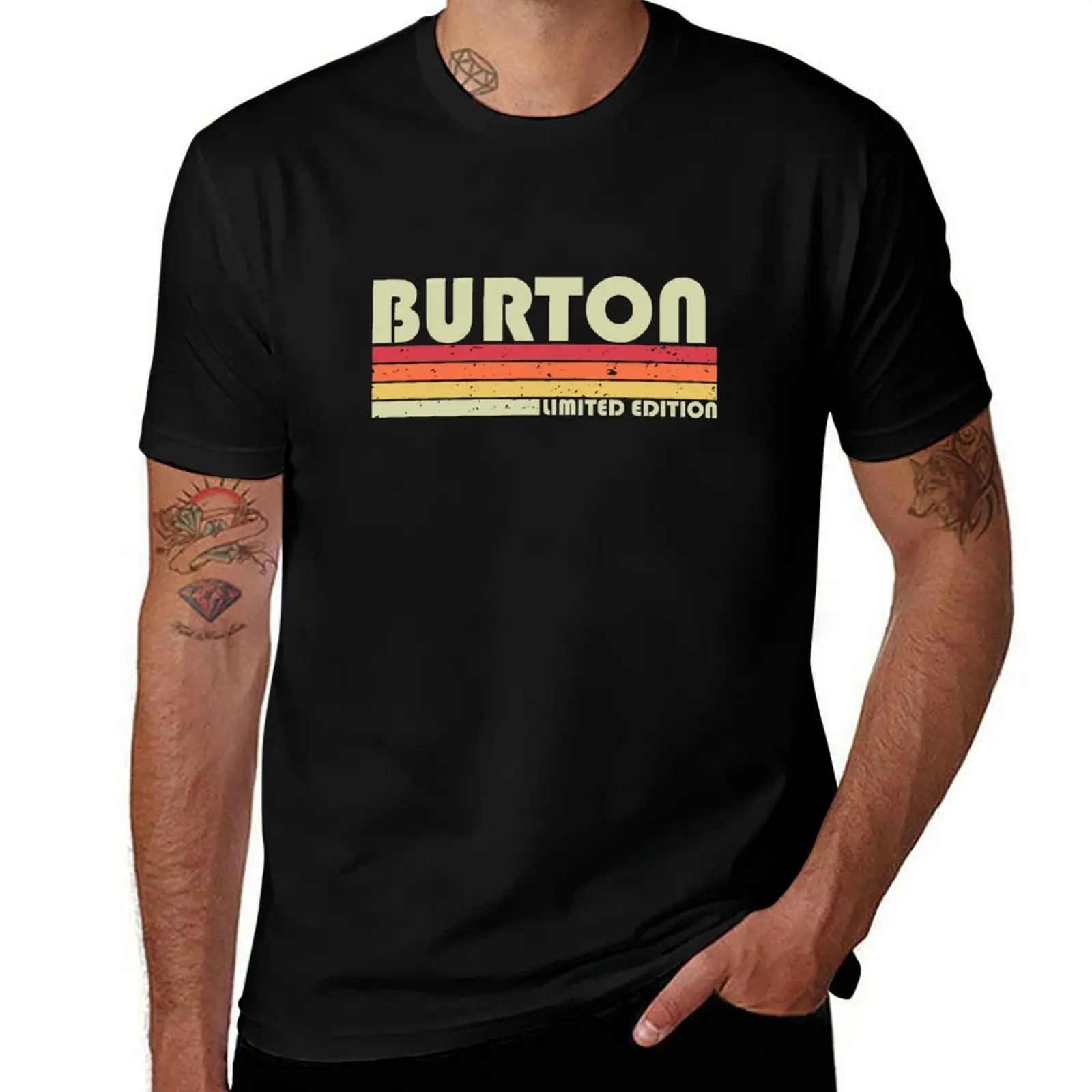 Фото BURTON подарок имя персонализированные забавные ретро винтажные футболки с капюшоном на день рождения футболки с принтами мужские футболки с рисунком футболка №1