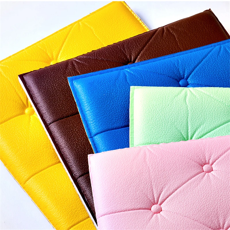 

3d Wall Stickers Self-adhesive Soft Sponge Mat Tatami Anti-collision Bedroom Living Room Thickening Children's Wallpaper Home