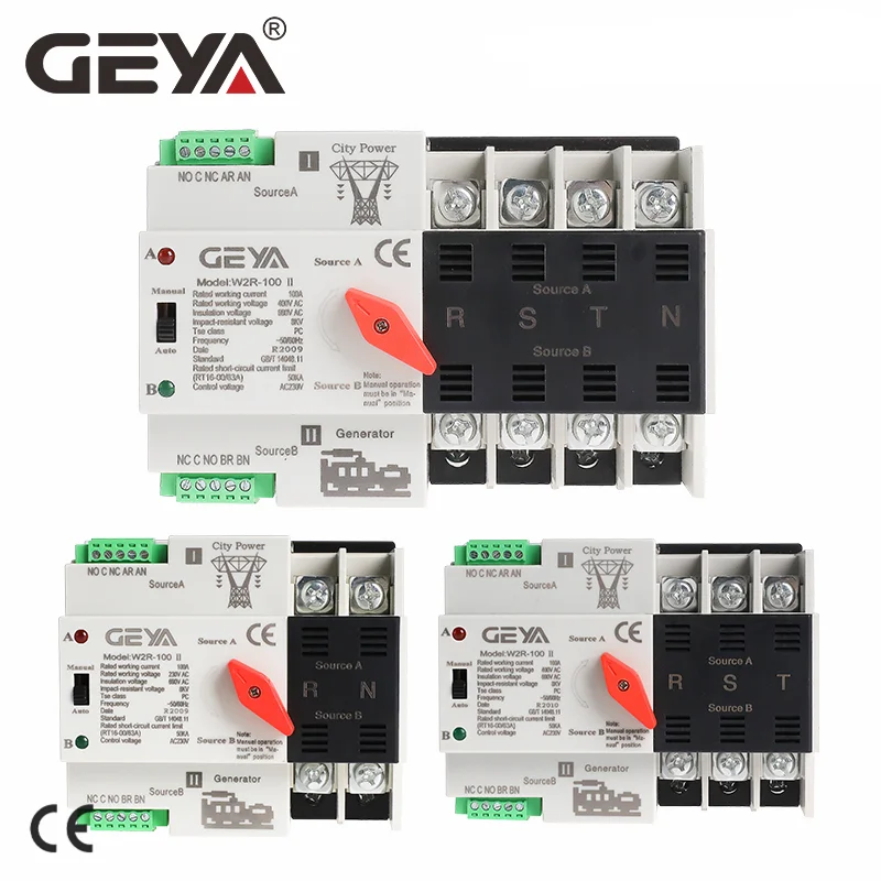Двойной автоматический переключатель питания GEYA Din Rail ATS 110 В 220 В 63 а 50/60 Гц PC Grade Auto или ручной выбор Двойной автоматический переключатель питания GEYA Din Rail ATS 110 В 220 В 63 а 50/60 Гц PC Grade Auto или ручной выбор