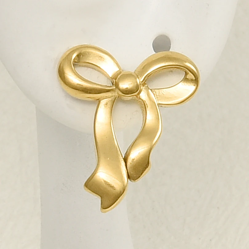 Серьги-гвоздики из нержавеющей стали с покрытием настоящего золота