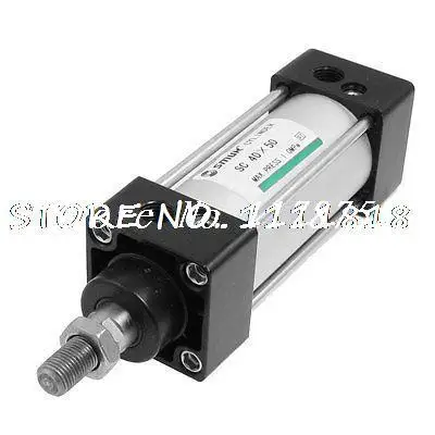 

SC 40x50mm Single Rod Pneumatic Air Cylinder Silver Tone Black
