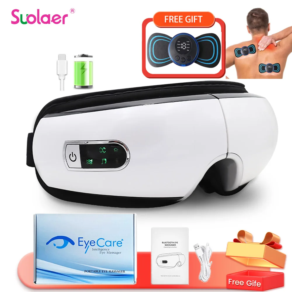 

6D Smart Airbag Vibration Eye Massager Eye Care Instrumen Heating Bluetooth Music Relieves Fatigue And Dark Circles With Heat