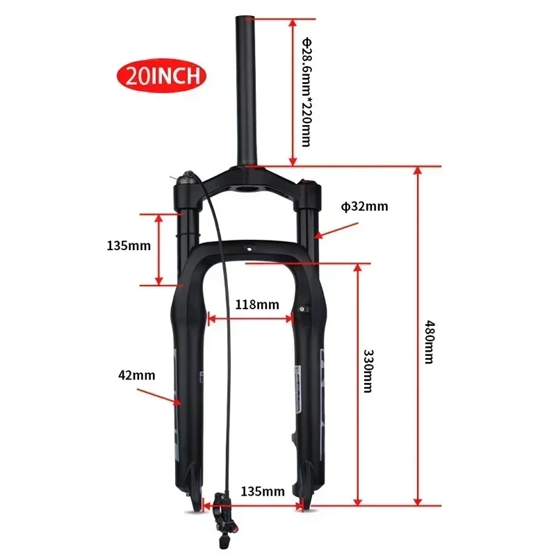 Велосипедная вилка BOLANY с пневматической подвеской