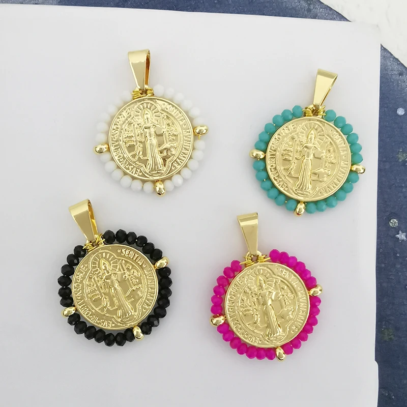 QMHJE Женское Ожерелье Из Нержавеющей Стали С Подвеской Девы Марии Кубическим