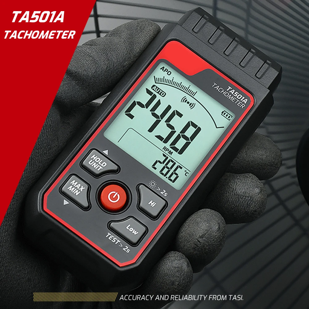 

TA501A Handheld Digital Tachometer 2.5-99999RPM Non-contact Rotation Speed Meter Memory Function for Motors Fans Washing Machine