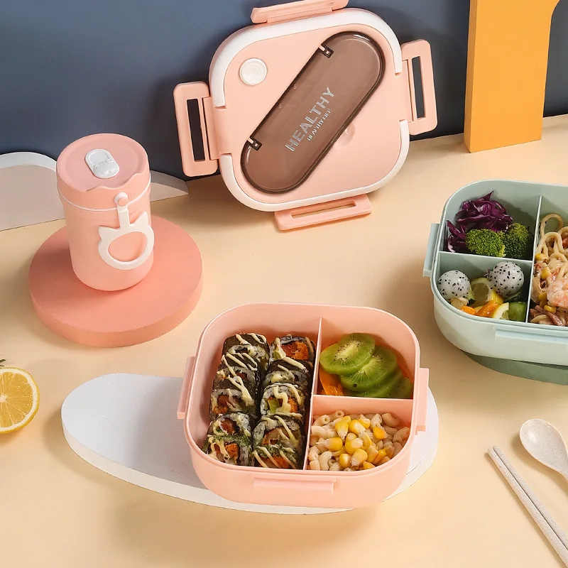 

Ланч-бокс Bento, портативный розовый Ланч-бокс, стандартный для детей, для детского офиса, для рабочих, контейнер для хранения еды с подогревом для микроволновой печи