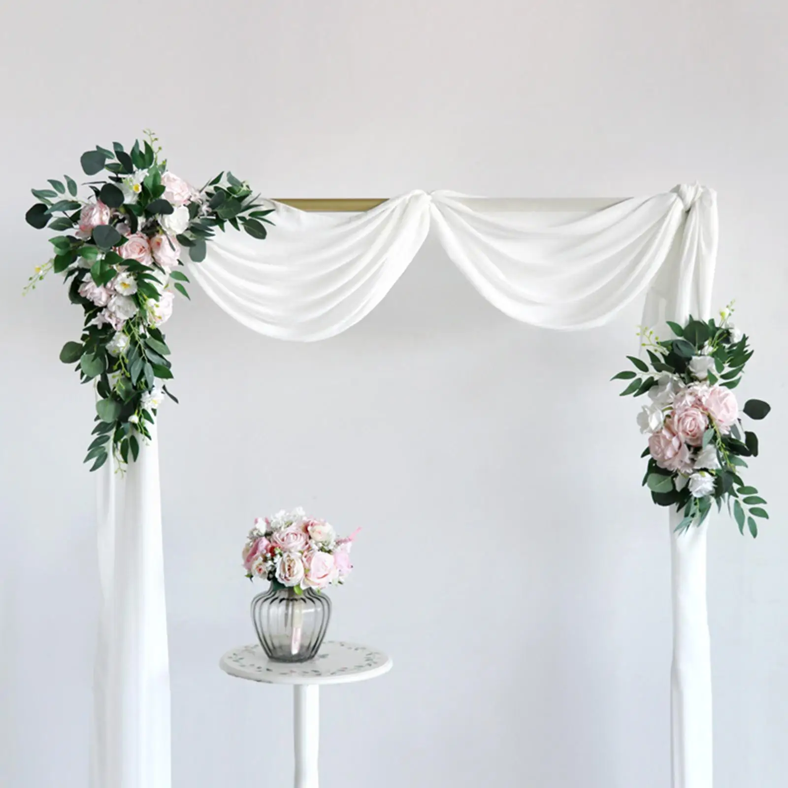 

2Pcs Artificial Wedding Arch Flowers Ceremony Party Decor Ornaments Backdrop