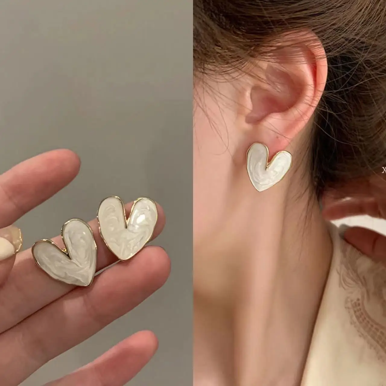 

Серьги в форме сердца в новом стиле для девушек Модный корейский нишевой дизайн