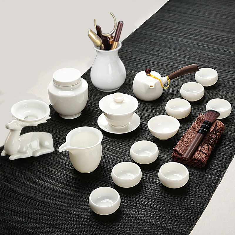 

Vintage White Tea Set Traditional Portable Gift Gongfu Mate Cup Tea Set Services Mug Teapot Infusers Juego De Te Mug Teapot