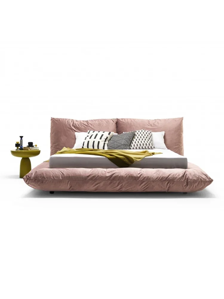 Кровать для главной спальни с тихим бризом и мягкой спинкой Современная тканевая