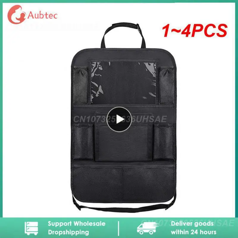 

1~4PCS Children Car Seat Organizer Multifunctional Oxford Fabric Car Back Multi Pocket Storage Bag with Tablet Holder Protector