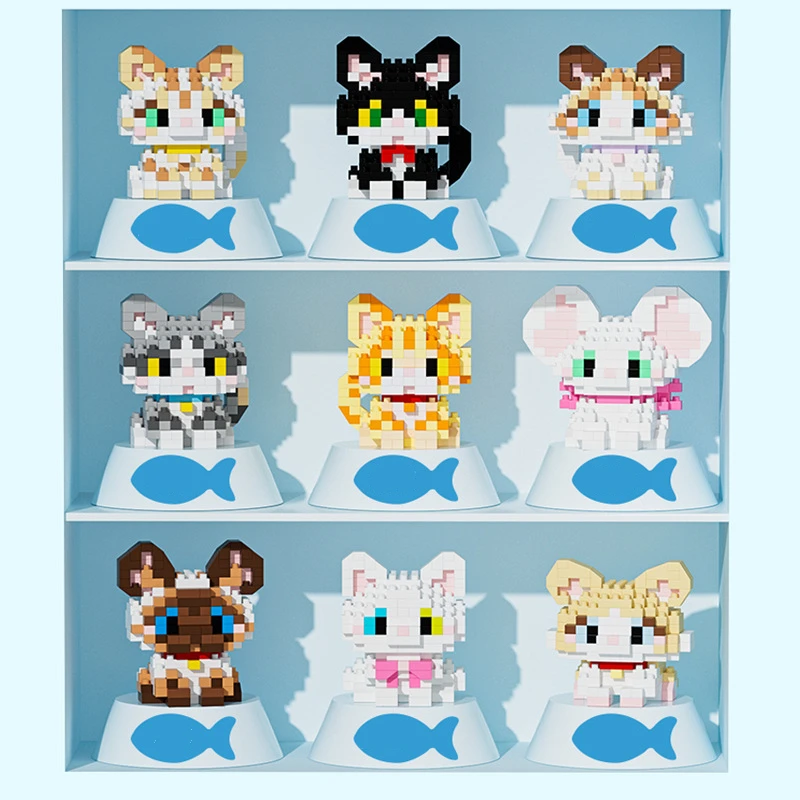 Интересные гранулированные строительные блоки Dog Cat Orange Ke Jiquan милые детские