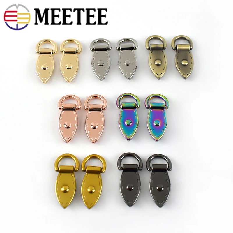 

Meetee 4/10/20Pcs Leaf D Metal Buckle Handbag Strap Clasp Bag Side Clamp Connector Chain Hang Ring Clip Hook Leather Accessories