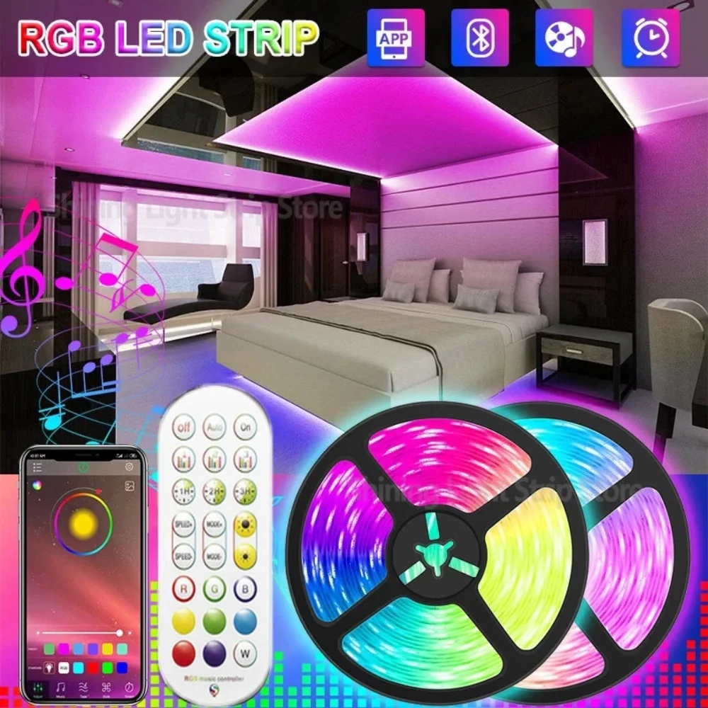 

Светодиодная лента, 5 В, 2835 RGB, USB, гибкая лента для лампы, инфракрасное управление Bluetooth, подсветка телевизора, светильник, украшение для двери...