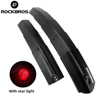 rockbros folding bicycle fenders telescopic mtb front rear mudguards cycling taillight quick release mud fender parts