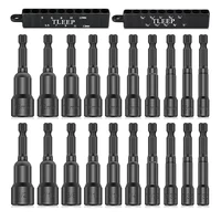 20pcs 65mm magnetic power nut driver set for impact drill 14 hex head drill bit sae metric screwdriver socket wrench nut set