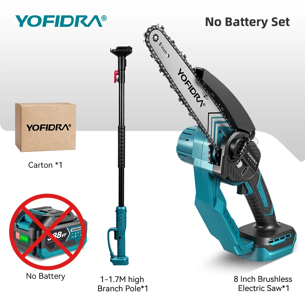 

YOFIDRA 8-дюймовая аккумуляторная цепная пила для Makita 18 В