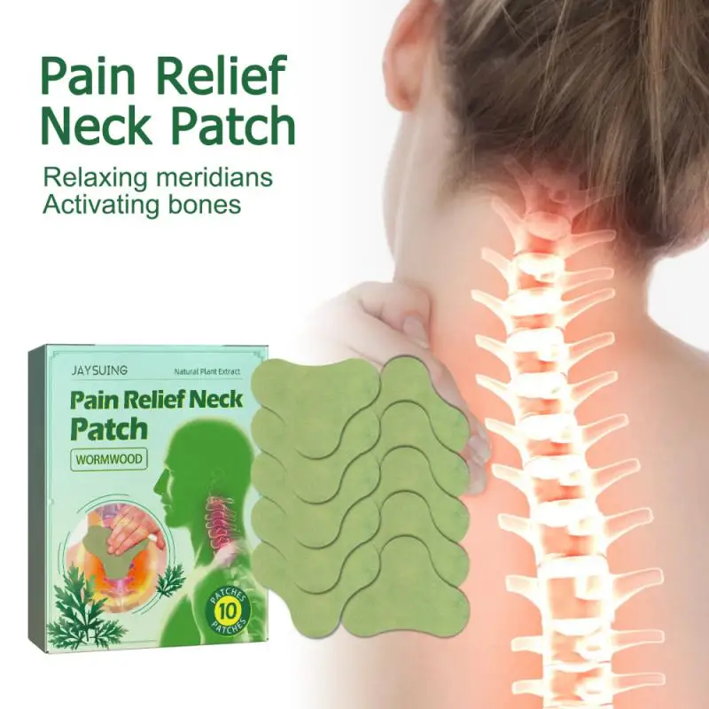 

10pcs=1box Wormwood Medicial Plaster Neck Patches Cervical Spondylosis Body Neck Pain Relief Sticker Arthritis Muscle Strain