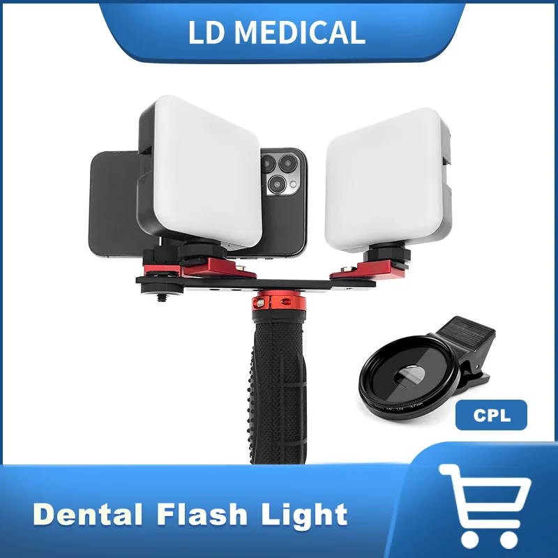 Luz de Flash Dental, equipo de fotografía, odontología, luz LED de relleno Oral para tratamiento de dentista, ajuste de brillo de iluminación
