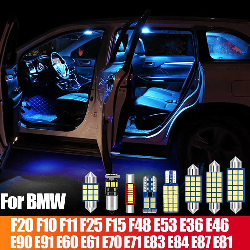 For BMW X3 X5 X6 F20 F10 F11 F25 F15 F48 E53 E36 E46 E90 E91 E60 E61 E70 E71 E83 E84 E87 E81 Car LED Interior Light Accessories