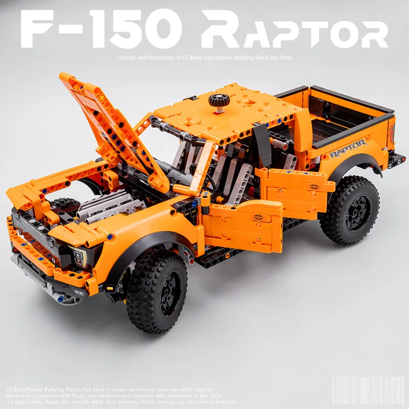 

1379 шт. технический автомобиль Ford F150 Raptor, грузовик, строительные блоки 42126, Pick Up MOC, сборные кирпичи, автомобиль, игрушка, подарок для детей, мал...