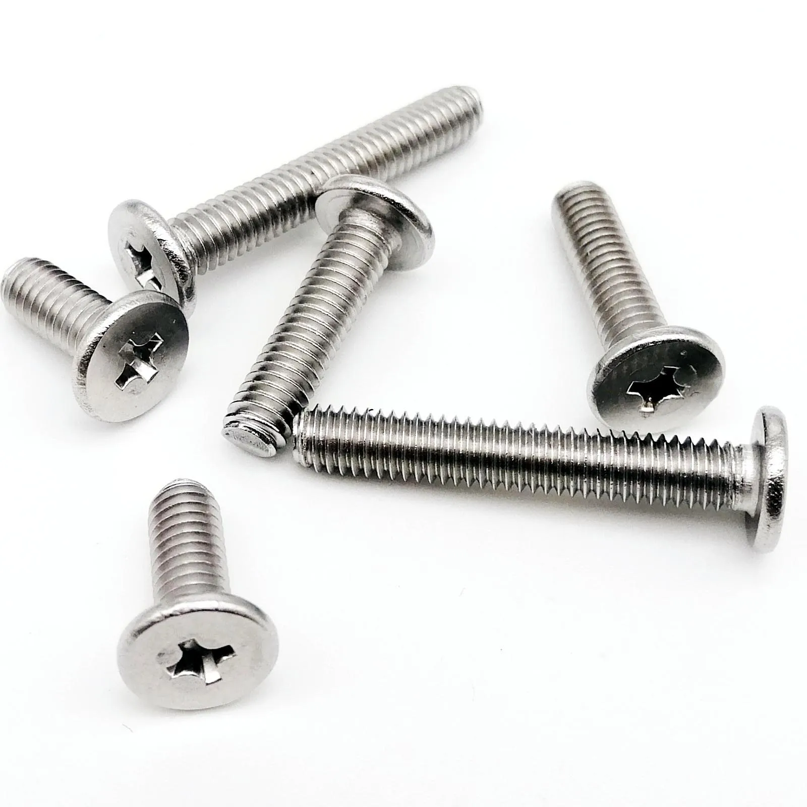 

CM M1.4 M1.6 M2 M2.5 M3 M4 M5 M6 M8 A2-70 304 Stainless Steel Cross Phillips Ultra Thin Super Low Flat Wafer Head Bolt Screw