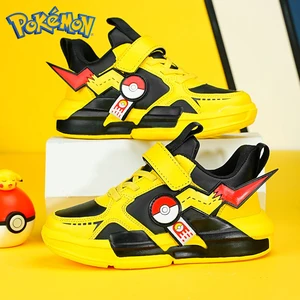 Imported Pokemon Teenage Children Sports Shoes Boys Girls Running Pikachu Breathable School Outdoor Shoes Kid