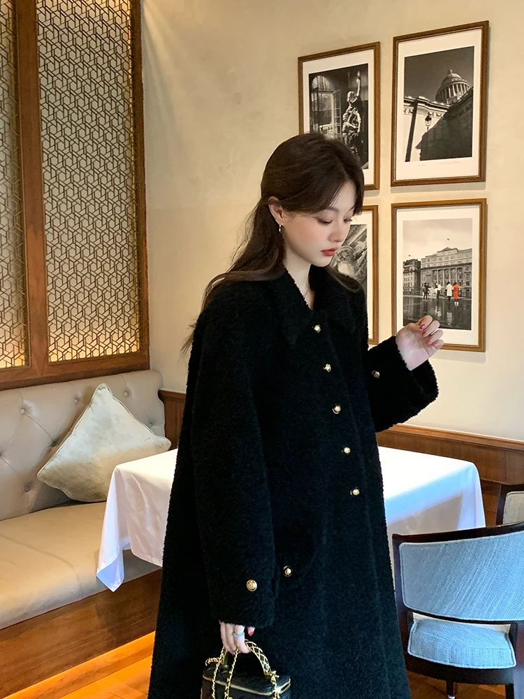 Lmomo Шри-Ланка шерсть ягненка мех верхняя одежда из интегрированного меха 2024