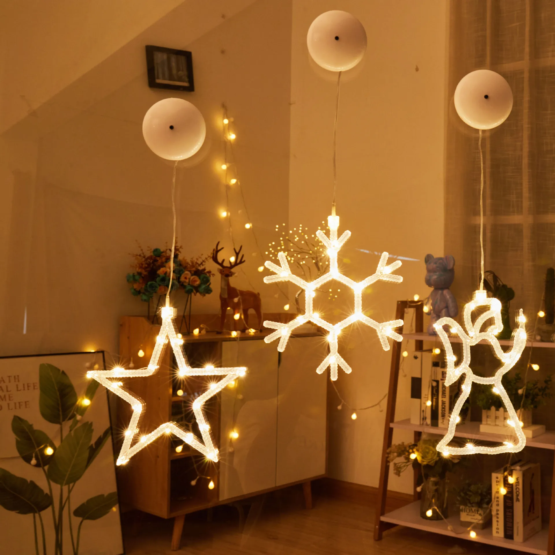 1PC LED Curtain Snowflake String Lights Indoor&Outdoor Wave Lighting Christmas Decorations New Year's Decoration Holiday Party