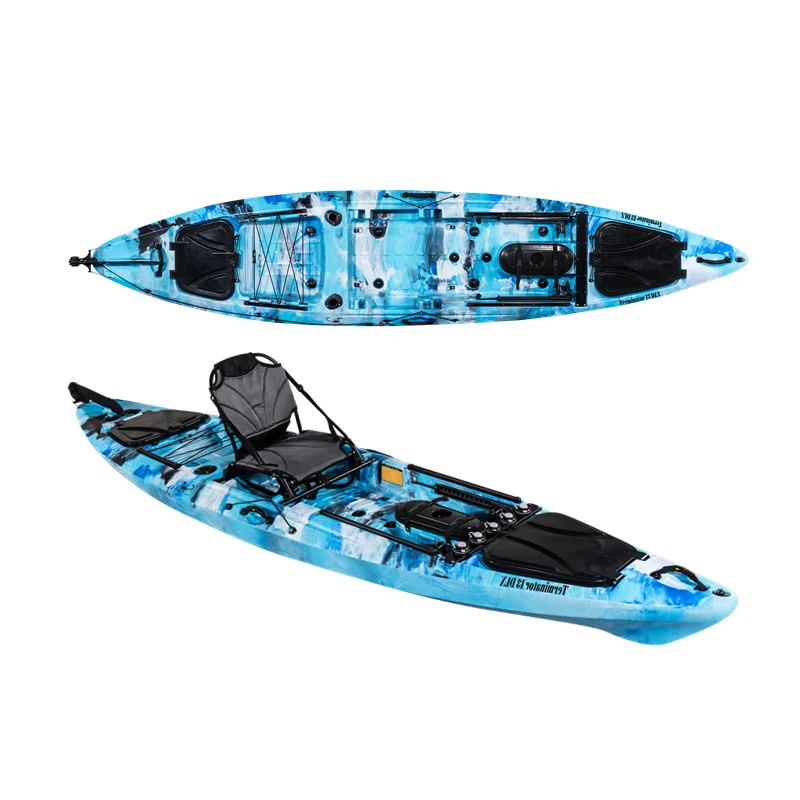Фото BIG Dace Pro Angler 13-футовый педальный каяк, рыбацкая лодка для продажи, пластиковые крутые каяки для серфинга на открытом воздухе, продажа №3